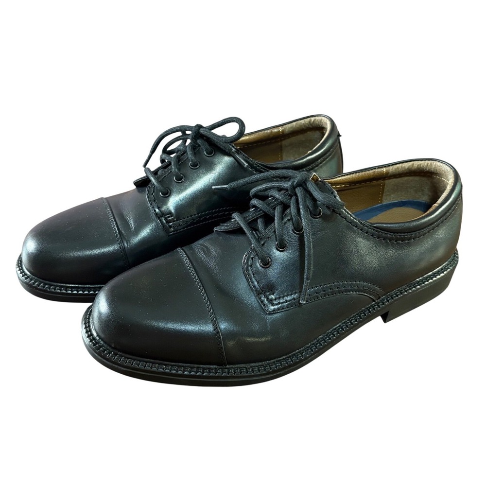 Dockers Gordon Cap Toe Oxford Mens 9W Black Excellent Leather Dress Shoes 902214